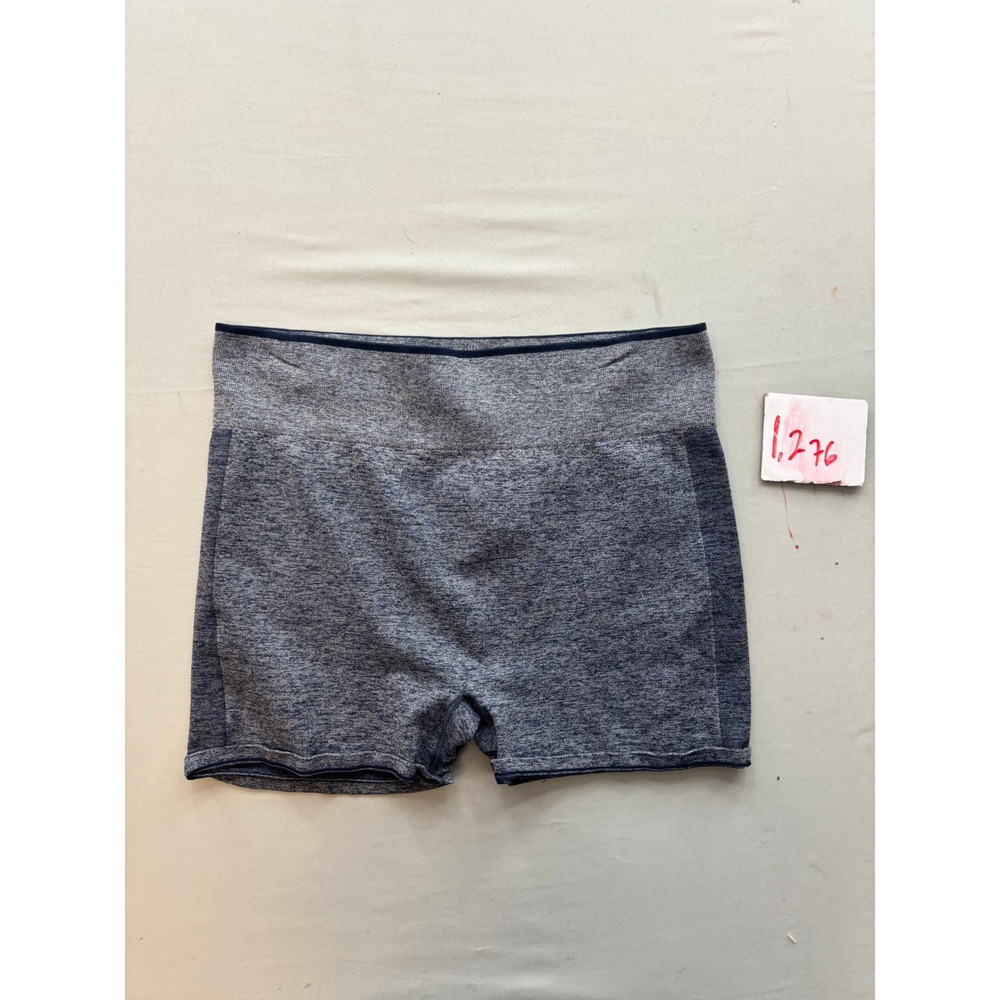 Avia Womens Blue Heathered Seamless Bike Shorts XXL 20 Activewear Gym Yoga